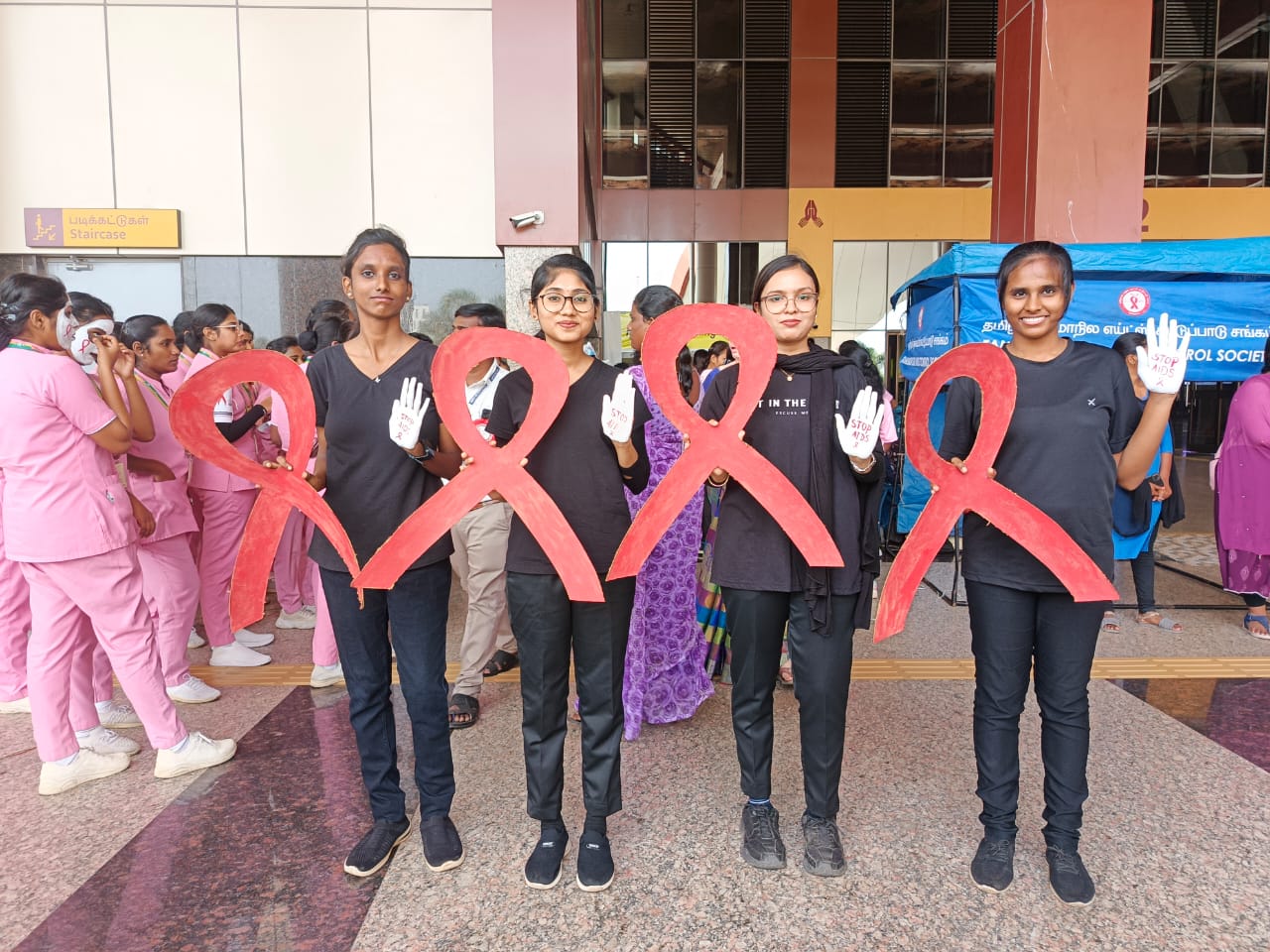 World AIDS Day in Kilambakkam Bus Terminus
